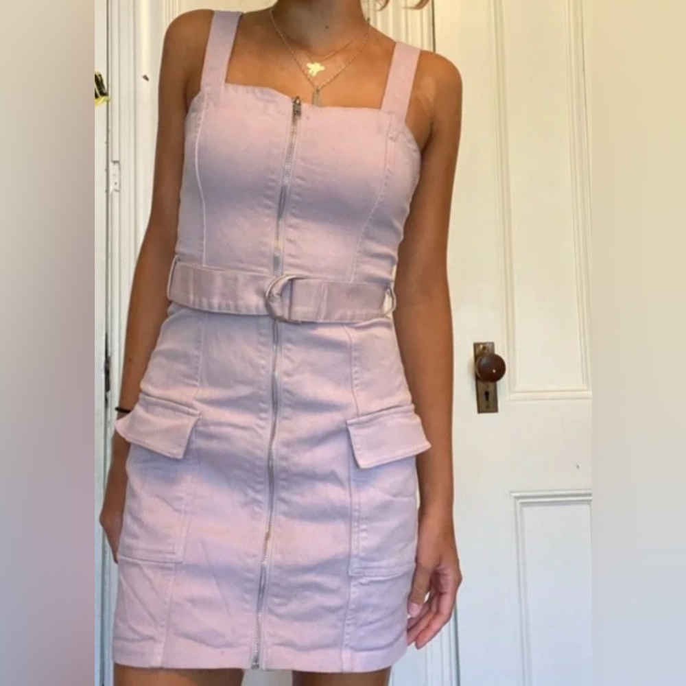 $ 10.  H&M Denim Look Mini Bodycon Dress Lilac/Purple Size  M.